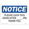 Signmission Safety Sign, OSHA Notice, 10" Height, Please Lock This Door After Sign, Portrait OS-NS-D-710-V-17521 - alternate 1